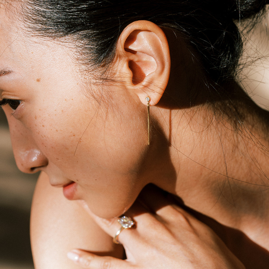 Petite Diamond Bar Dangles
