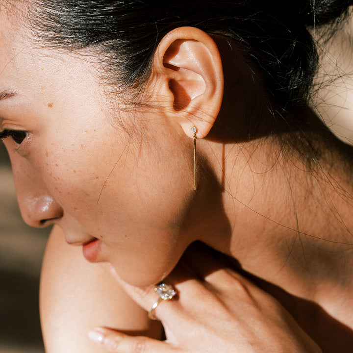 Petite Diamond Bar Dangles