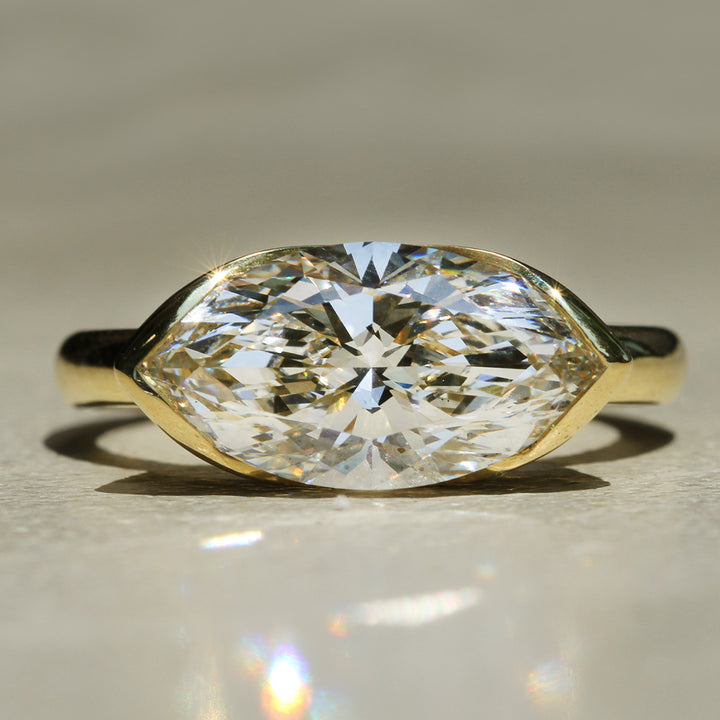 Poppy Bezel - East-West Marquise Solitaire
