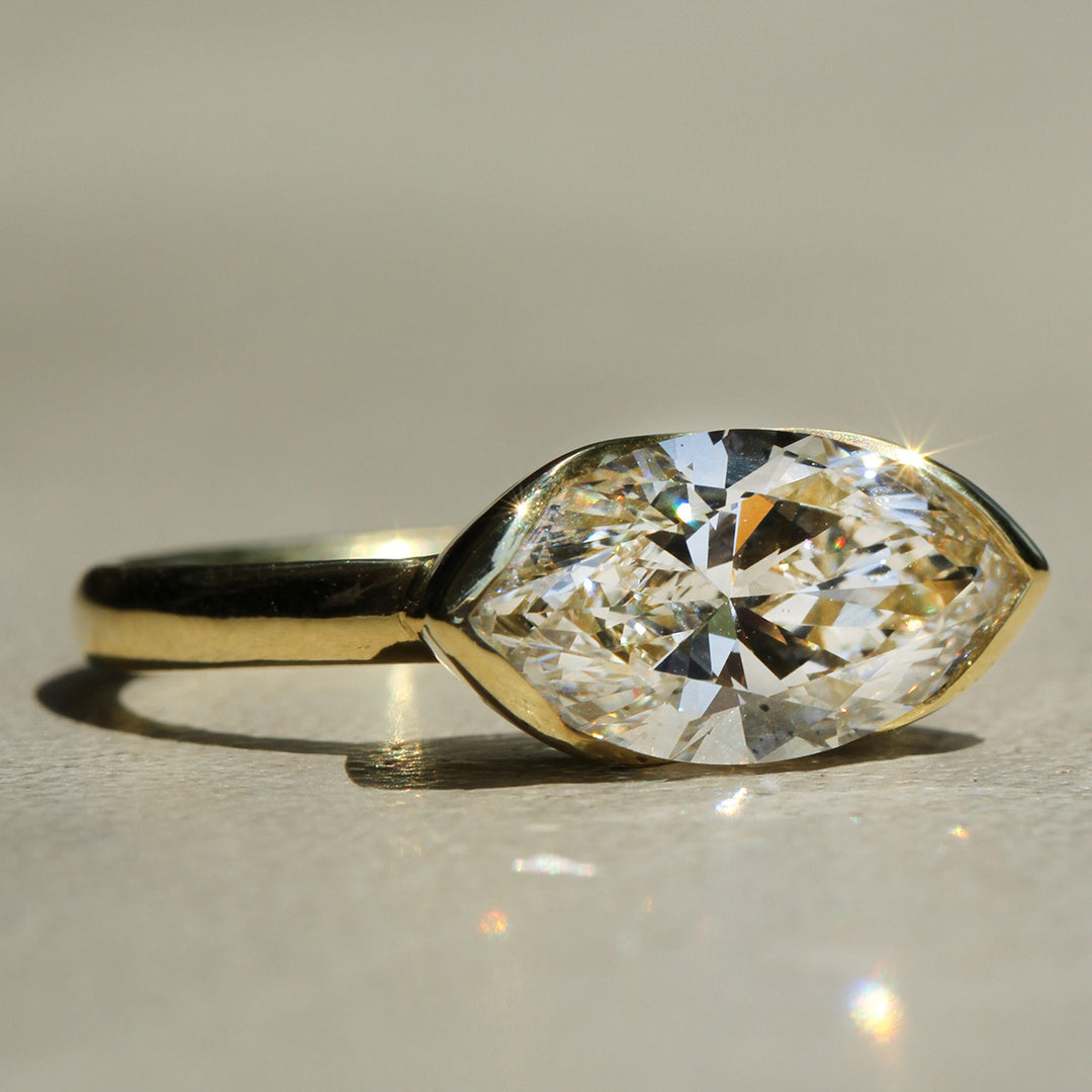 Poppy Bezel - East-West Marquise Solitaire