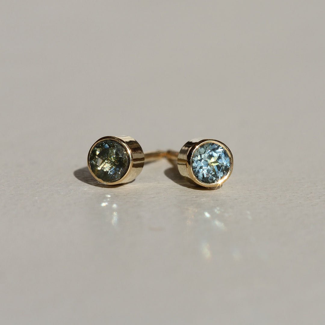 Montana Sapphire Bezel Studs