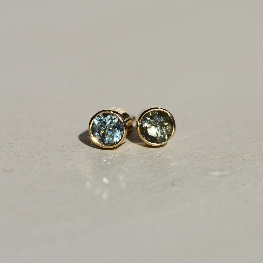 Montana Sapphire Bezel Studs