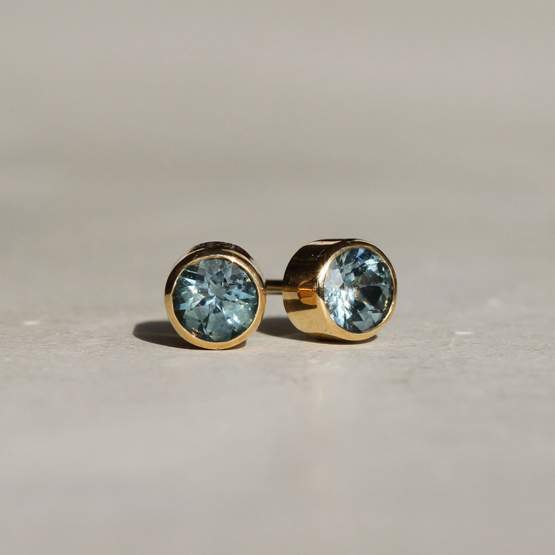 Montana Sapphire Bezel Studs