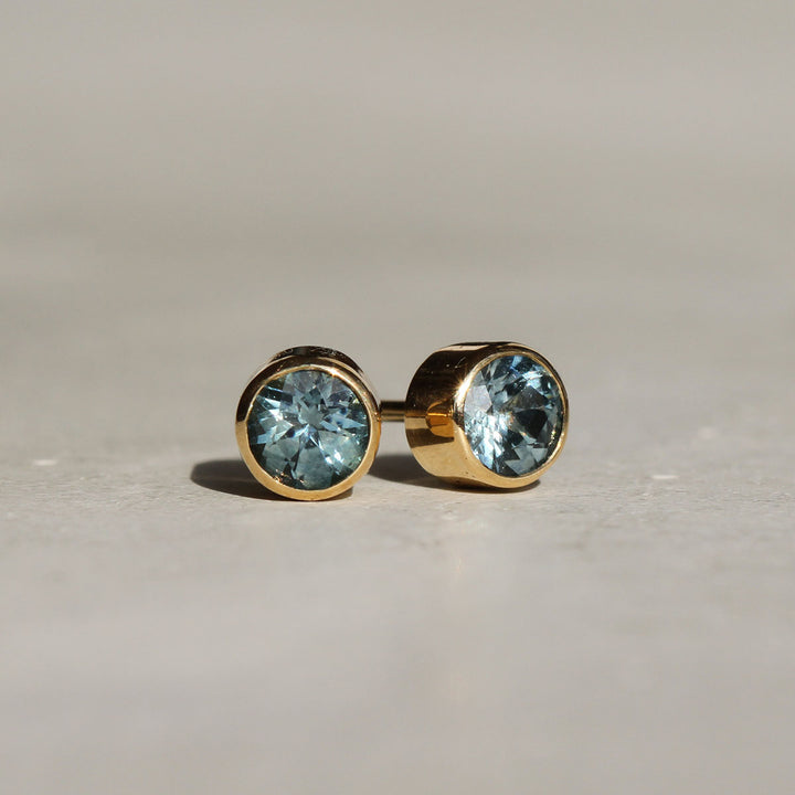 Montana Sapphire Bezel Studs