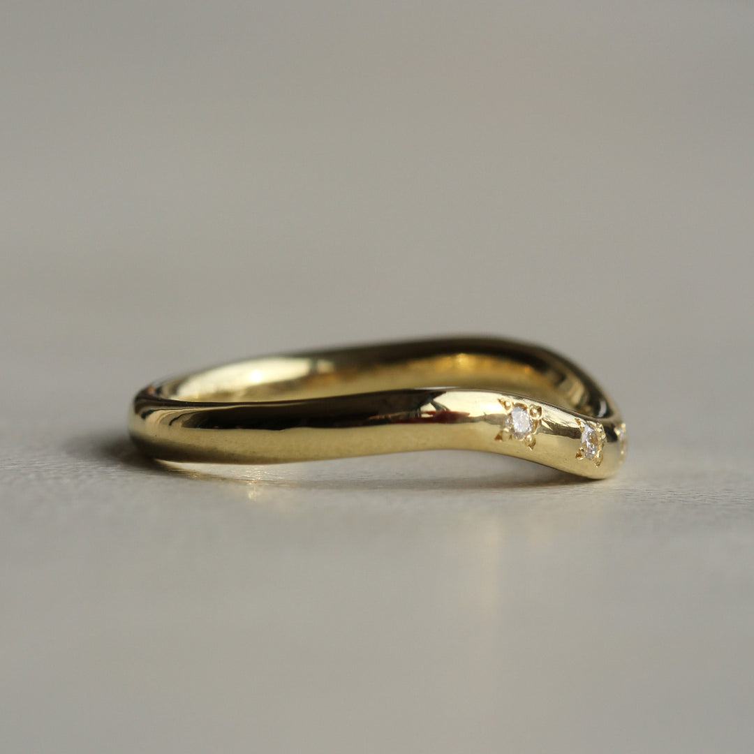 Curved Sprinkle Diamond Band