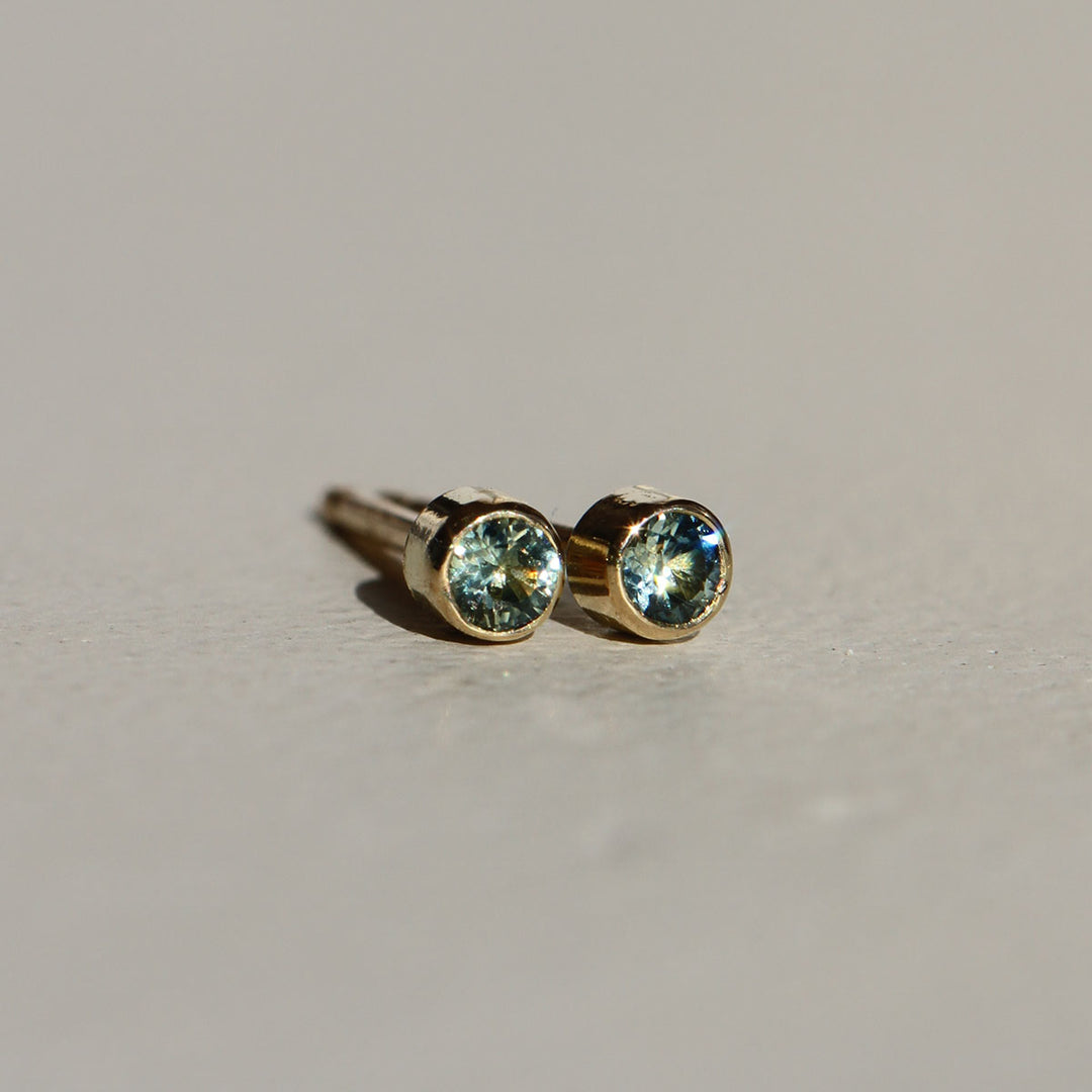 Montana Sapphire Bezel Studs