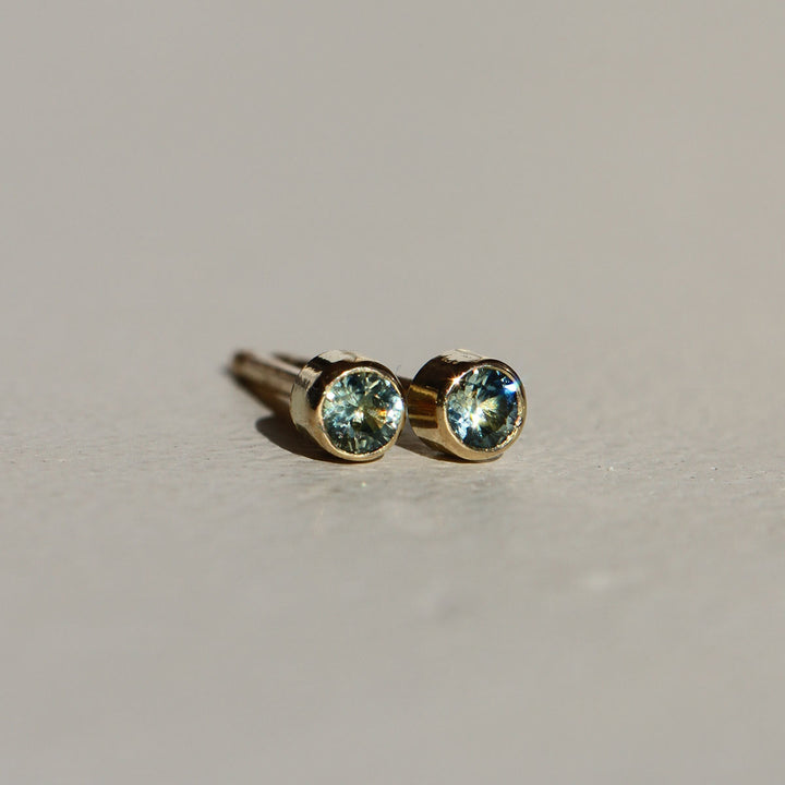 Montana Sapphire Bezel Studs
