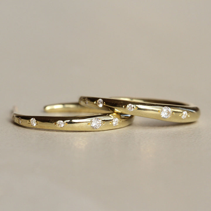 Tapered Diamond Studded Hoops