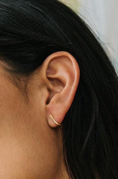 Hammered Huggie Hoops