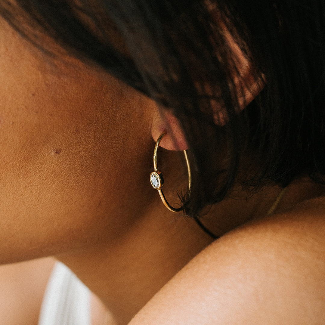 Half-Carat Oval Diamond Hoops (OOAK)