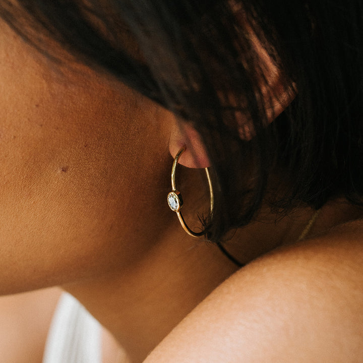 Half-Carat Oval Diamond Hoops (OOAK)