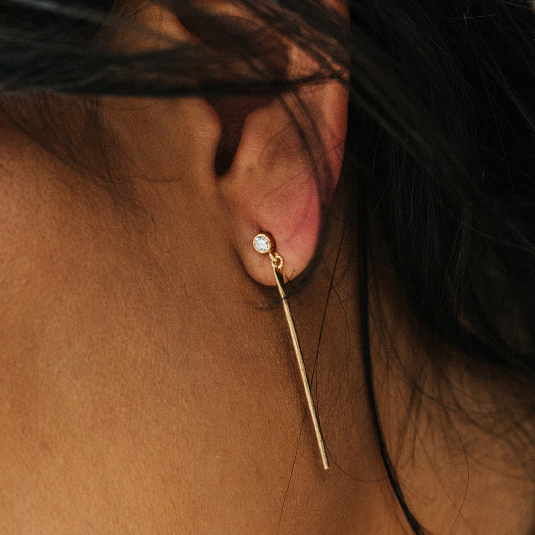 Petite Diamond Bar Dangles